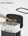 EKO Hudson 75Liter / 19.8 Gallon Step Trash Can with Bag Compartment - Matte Black – No Messy Overhang