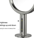 iMira Pro 8" 1X/5X Double Sided Sensor Mirror - Stainless Steel – Brightness
settings up and down