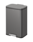 Madison Gunmetal Steel 50 Liter/13.2 Gallon Step Trash Can with Inner Liner