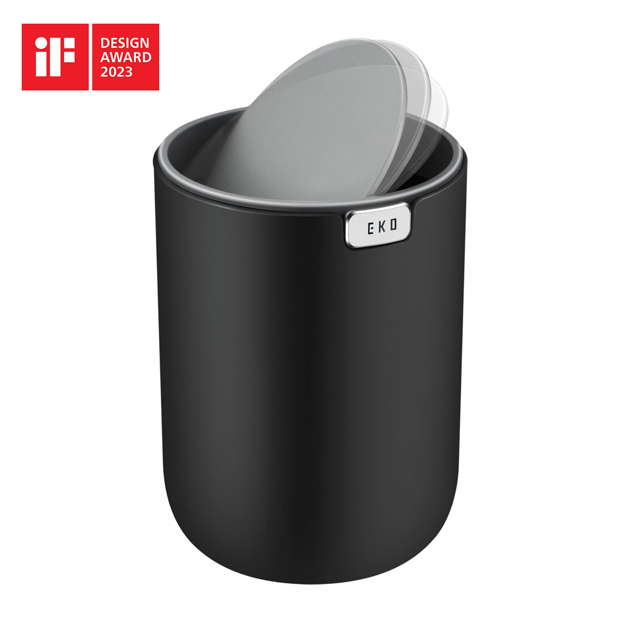EKO Fandy Table Bin with Swing-Top Lid - Black 1.5L / 0.4 Gal – Swing Lid