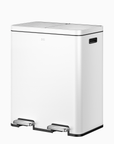 Edison 8+8 Gal Kitchen Trash Can with Dual Removable Liners-Matter White