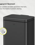 EKO Madison Step Trash Can With Liner - 12L / 3.2 Gal - Matte Black – Fingerprint Resistant