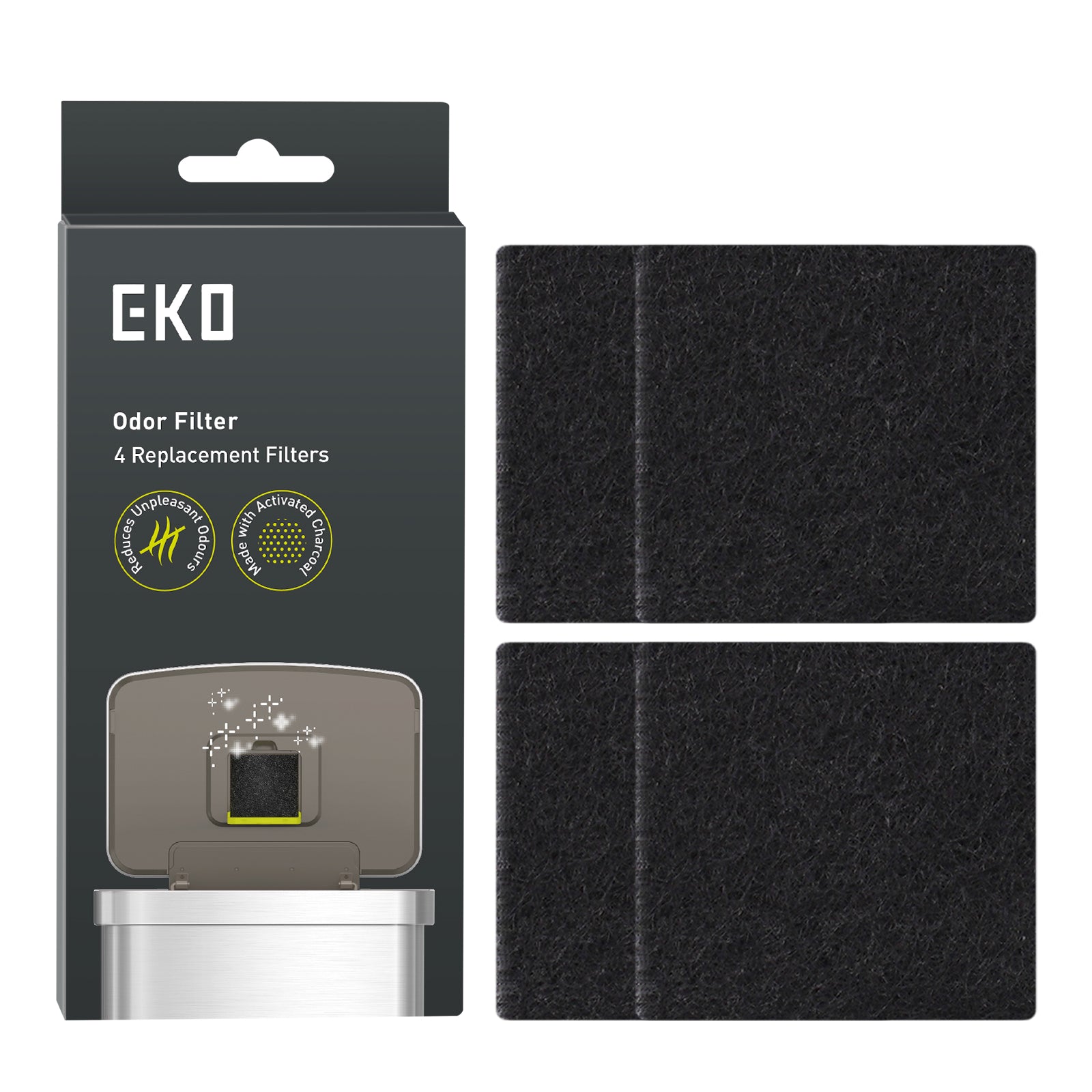 Odor Filter Refills for Trash Can and Compost Bin – Convenient 4