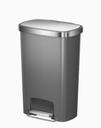 Hana Select 13.2 Gallon / 50L Plastic Resin Step Kitchen Trash Can-Grey