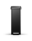 Hudson Slim 50 Liter / 13 Gallon Matte Black Step Trash Can with Lid
