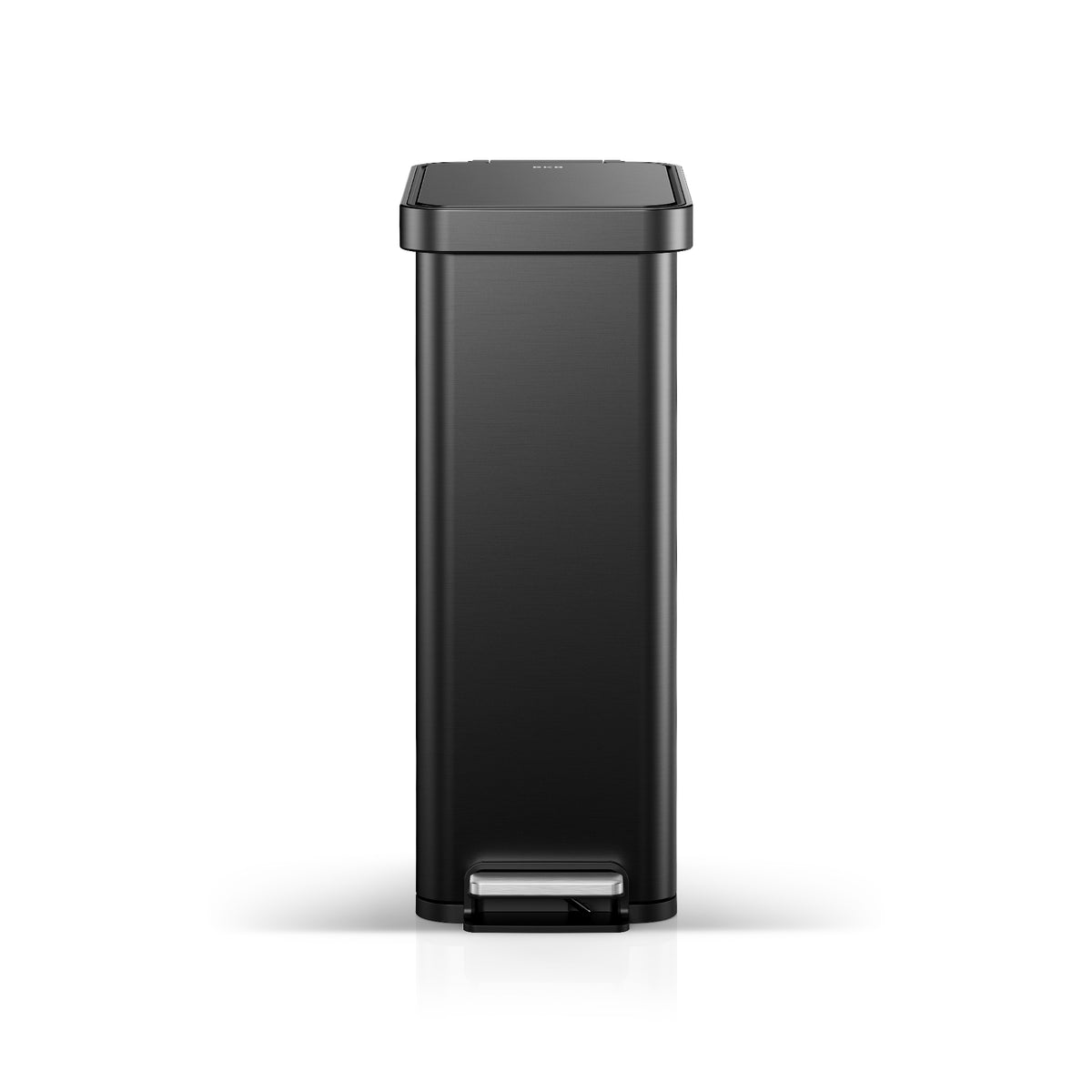 Hudson Slim 50L / 13 Gal Matte Black Step Trash Can with Lid