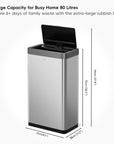 Mirage-X 80Liter / 21.1 Gallon Motion Sensor Can - Stainless Steel