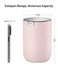 EKO Fandy Table Bin with Swing-Top Lid - Pink 1.5L / 0.4 Gal – Compact Design, Generous Capacity