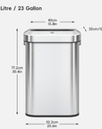 Urban Slim Open Top Can Commercial Grade - 90L / 23.7 Gal