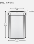 Urban Slim Open Top Can Commercial Grade - 60L / 16 Gal
