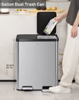EKO Essential Step Recycling Can - Dual Compartment 30L+30L – Garbage