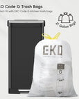 EKO Hudson 75Liter / 19.8 Gallon Step Trash Can with Bag Compartment - Matte Black – Perfect fit with EKO Code G kitchen trash bags