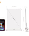 EKO iMira 1X Foldable 10.6" LED Mirror - White – Dimensions