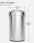 Urban Round Open Top Can Commercial Grade - 120L / 32 Gal