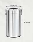 EKO Urban Round Open Top Can Commercial Grade - 60L / 16 Gal – Dimensions