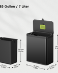 Deluxe Puro Compost Bin with Liner - 7L / 1.85 Gal (Matte Black)