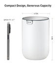 EKO Fandy Table Bin with Swing-Top Lid - White 1.5L / 0.4 Gal – Dimensions