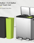 EcoCasa Step Recycling Can - Dual Compartment 30L+20L