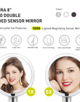 iMira Pro 8" 1X/5X Double Sided Sensor Mirror - Dark Gray