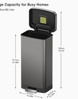Hudson 75 Liter / 20 Gallon Step Can with Bag Compartment - Gunmetal