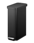 Hudson Slim 50L / 13.2 Gallon Matte Black Step Trash Can with Lid