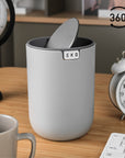 EKO Fandy Table Bin with Swing-Top Lid - Gray 1.5L / 0.4 Gal – Desk