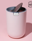 EKO Fandy Table Bin with Swing-Top Lid - Pink 1.5L / 0.4 Gal – 360 Degree Swing-Top Lid