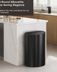 Mirage Semi-Round Motion Sensor Trash Can, 47 Liter / 12.4 Gallon, Matte Black