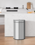 Mirage Semi-Round 47 Liter / 12.4 Gallon Motion Sensor Trash Can - Matte Stainless Steel