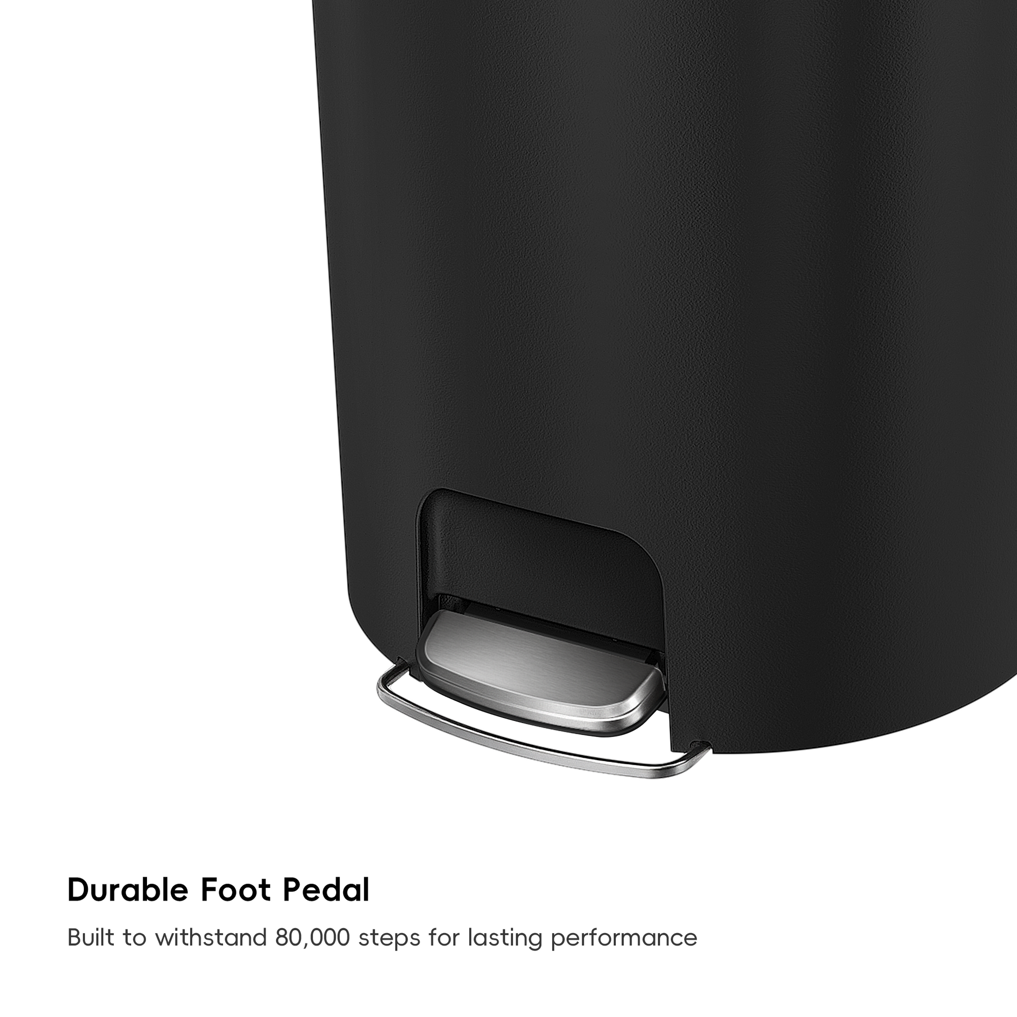 EKO HANA Semi-Round 55L/ 14.5 Gallon Plastic Resin Step Kitchen Trash Can-Black – Durable Foot Pedal