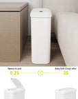EKO Morandi Slim Bathroom Trash Can - 10L /2.6 Gallon - White – Fast Open - Soft Close