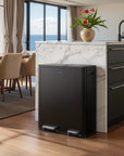 EcoCasa Dual Compartment 30L+20L Step Recycling Can - Matte Black