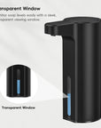 EKO Aroma Smart Liquid Soap Dispenser - Matte Black – Transparent Window - Monitor soap levels easily with a sleek, transparent viewing window