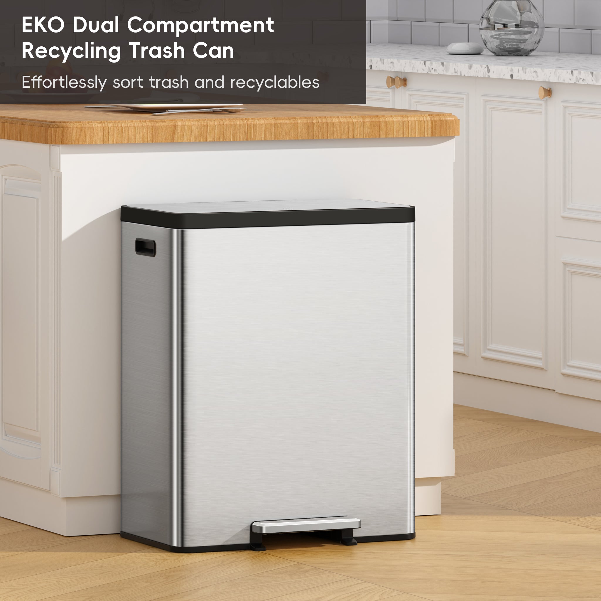 EcoCasa II Step Recycling Can - Dual Compartment 36L+24L – Home by EKO