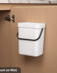 EKO Puro Compost Bin with Lid - White 5L / 1.32 Gal – Mount on Wall