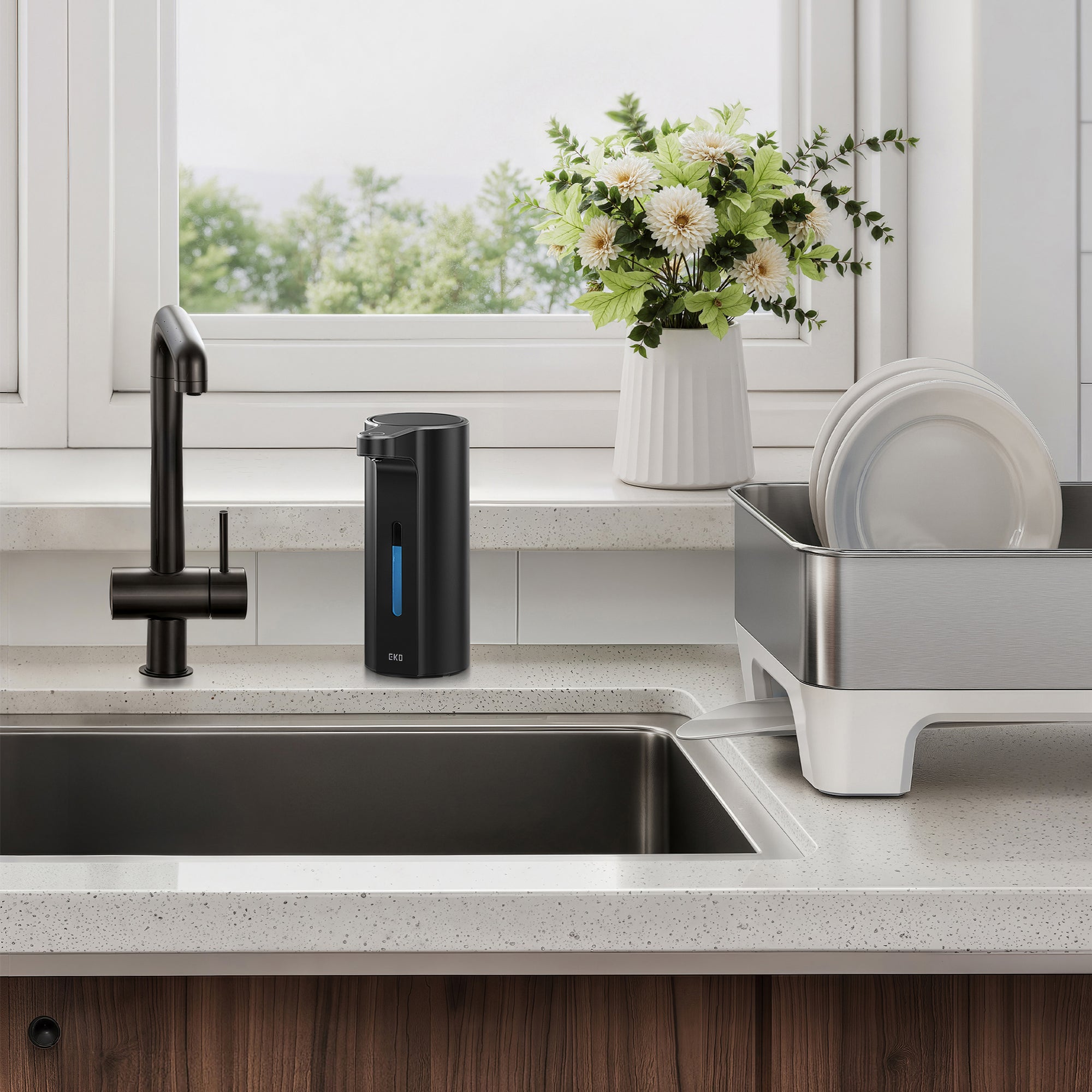 EKO Aroma Pro 13.5 fl oz Touchless Automatic Liquid Soap Dispenser-Matte Black – Kitchen Sink