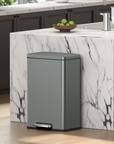 Madison Nardo Grey Stainless Steel 50 Liter/13.2 Gallon Step Trash Can