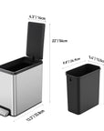EcoCasa II Slim Step Can with Liner 2 Pack Combo Set – 6L / 1.6 Gal
