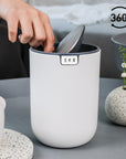EKO Fandy Table Bin with Swing-Top Lid - White 1.5L / 0.4 Gal – Convenient