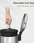 Essentials Serene Step Can - 5L/1.3Gal Stainless Steel