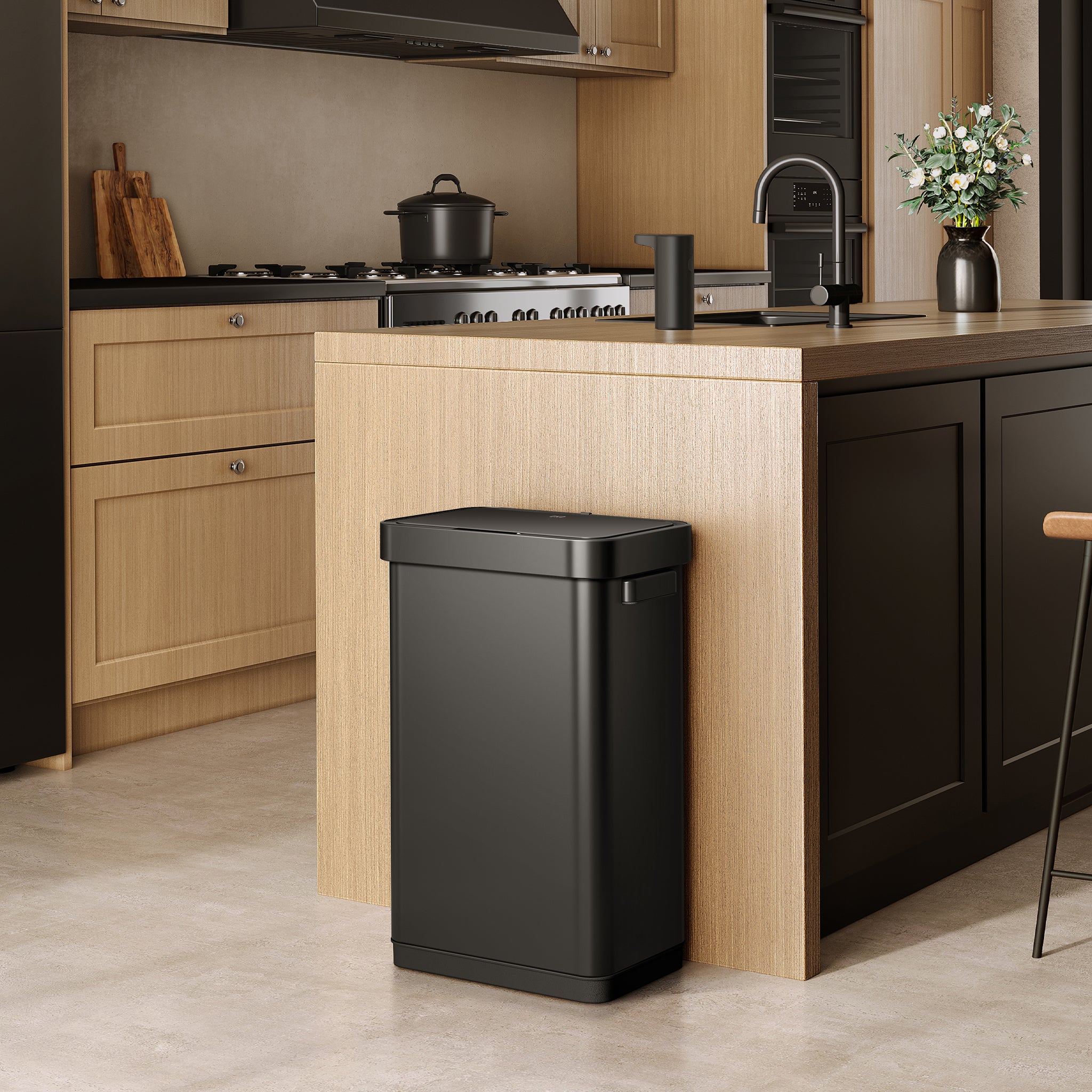 Deluxe Mirage-T 50 Liter / 13 Gallon Sensor Can - Matte Black – Home by EKO