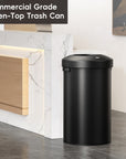 EKO Urban Round Open Top Can Commercial Grade 120L / 32 Gal Black Stainless Steel – Commercial Grade Open-Top Trash Can