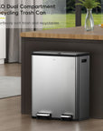 EcoCasa Step Recycling Can - Dual Compartment 30L+20L