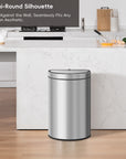 EKO Mirage Semi-Round Motion Sensor Trash Can, 47 Liter / 12.4 Gallon – Semi-Round Silhouette