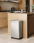 Deluxe Mirage-T 50 Liter / 13 Gallon Motion Sensor Can - Matte Stainless Steel