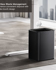 EKO Laguna 2.6 Gallon/10L Open Top Trash Can with Removable Inner Basket, Matte Black – Effortless Waste Management - Experience convenient disposal with a wide-mouth design