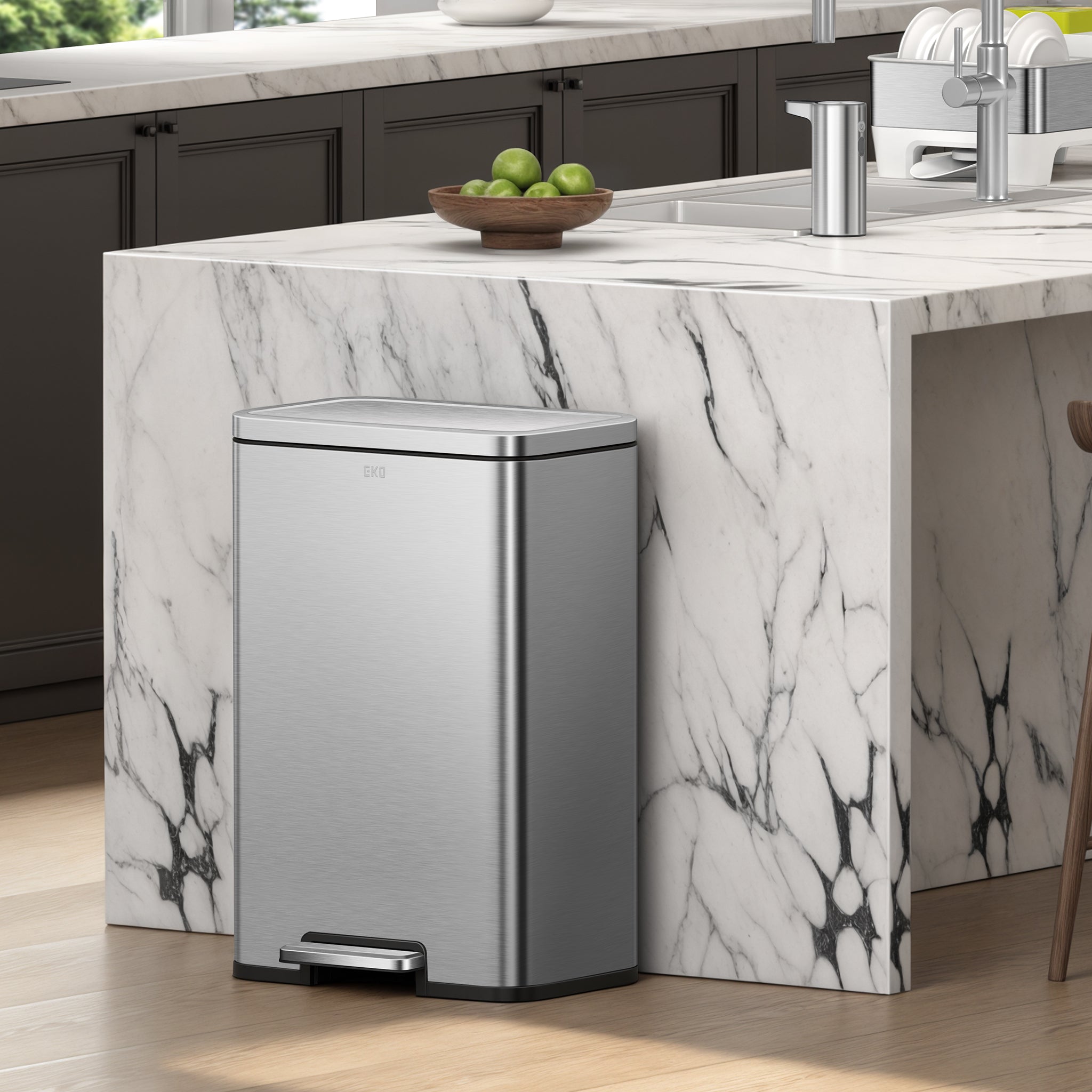 Madison Step Can with Liner – 50L – Matte Stainless Steel – Home