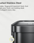 EKO Urban Round Open Top Can Commercial Grade 120L / 32 Gal Black Stainless Steel – Brushed Stainless Steel - Durable, fingerprint-resistant finish that keeps your trash can looking sleek and elegant every day