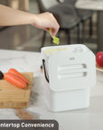 EKO Puro Compost Bin with Lid - White 5L / 1.32 Gal – Countertop Convenience