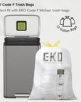 EKO Madison Gunmetal Steel 50 Liter/13.2 Gallon Step Trash Can with Inner Liner – Perfect fit with EKO Code F kitchen trash bags